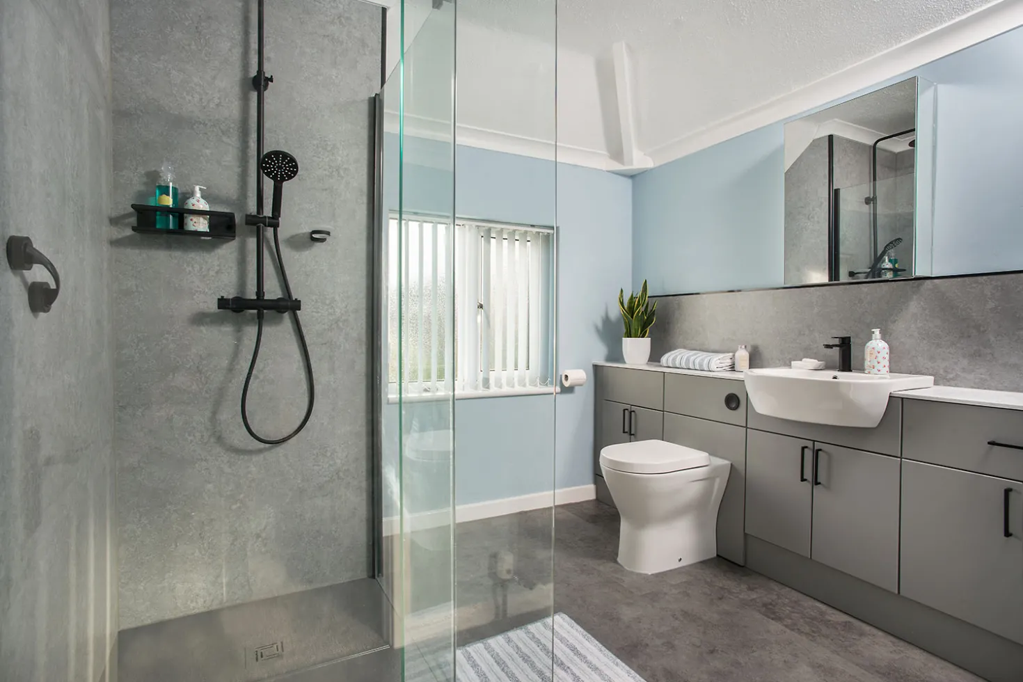 Modern, Low Maintenance Grey Bathroom image