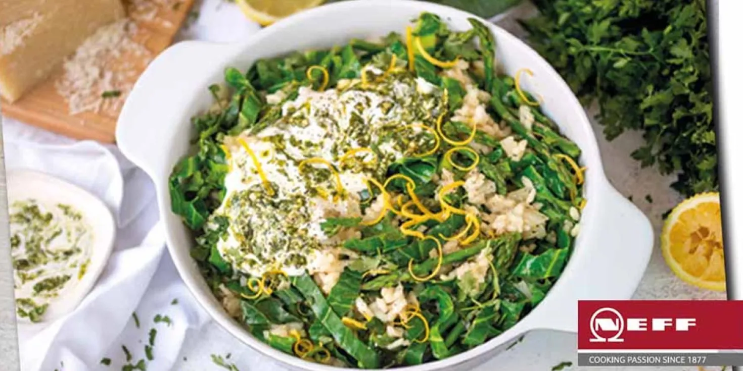 Recipe: Asparagus and Spring Greens Risotto image