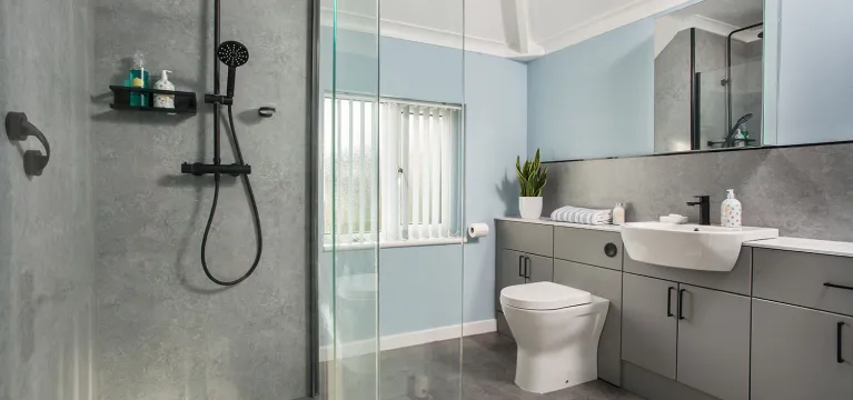 Modern, Low Maintenance Grey Bathroom image