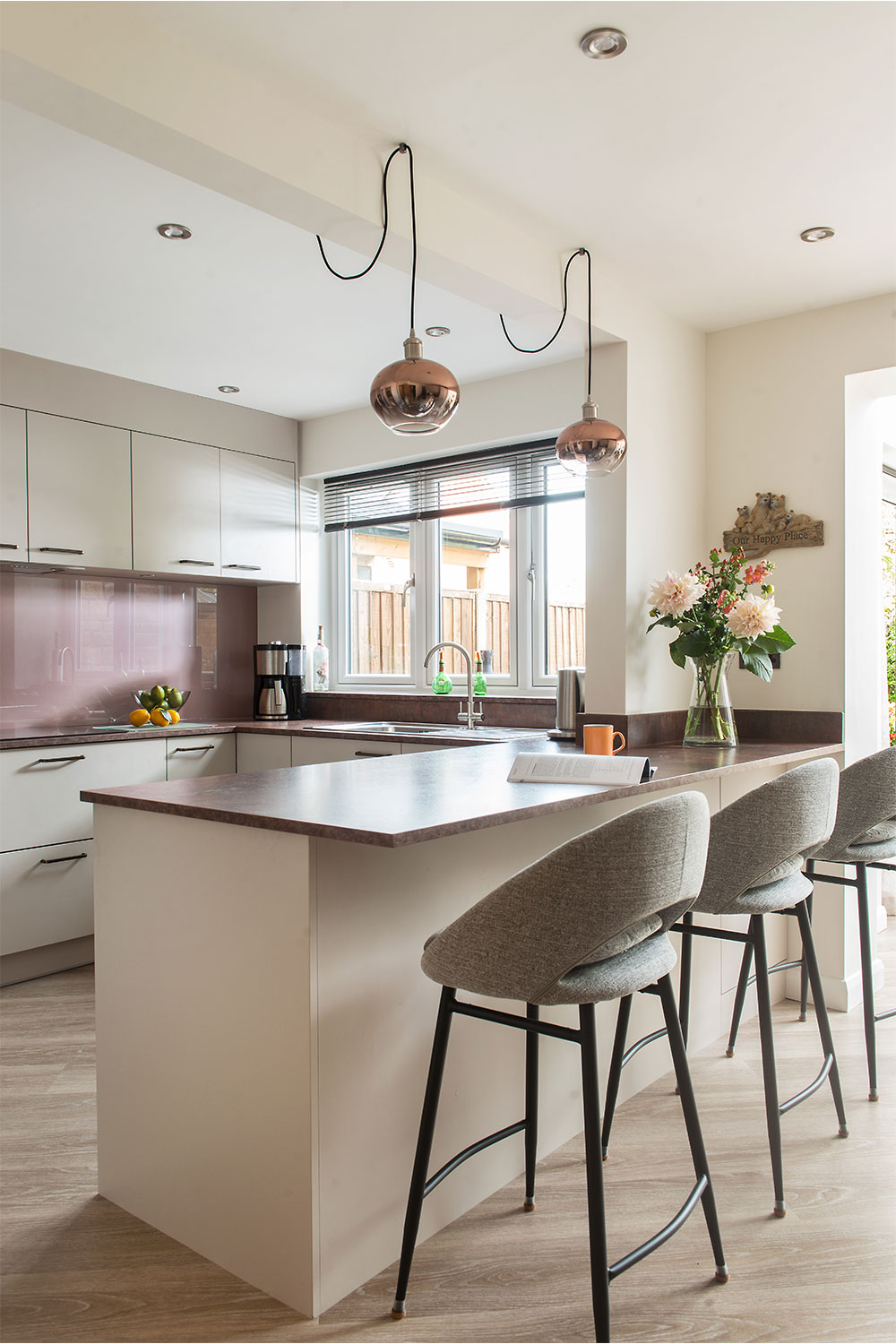 Naomi and Jonathan's stylish modern kitchen.