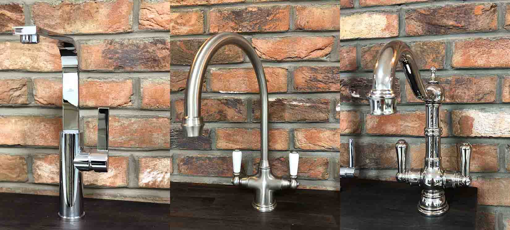 Types of tap spout - F-shape, U-shape and high spout