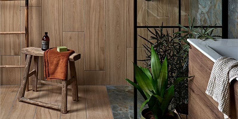 Beach hut porcelain wood effect tiles