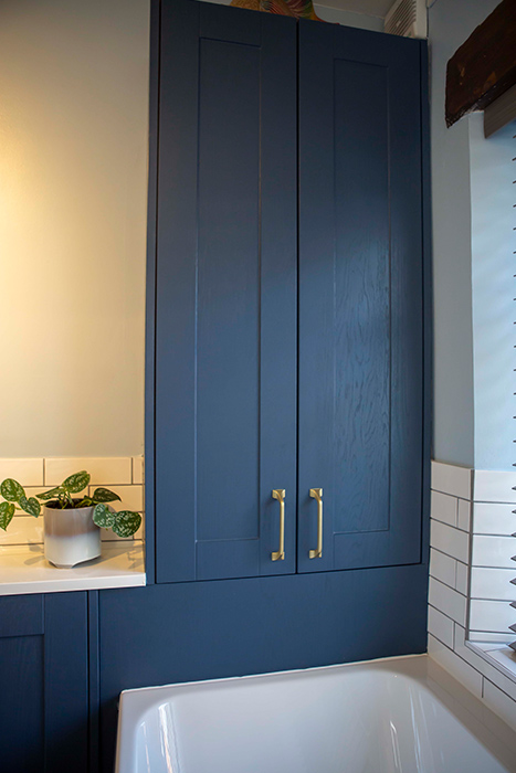 Calypso bathroom fitted furniture bowland dark blue 