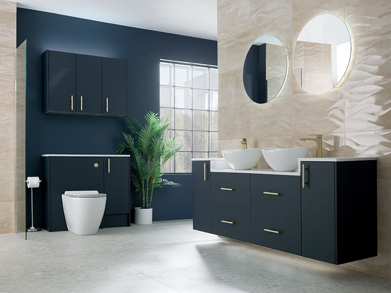 Cheviot Blueberry bathroom by Calypso Bathrooms