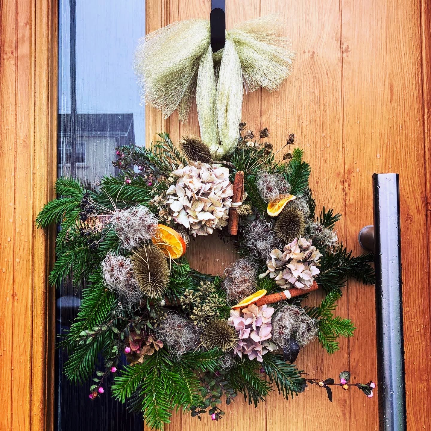 Natural Christmas Wreath on door