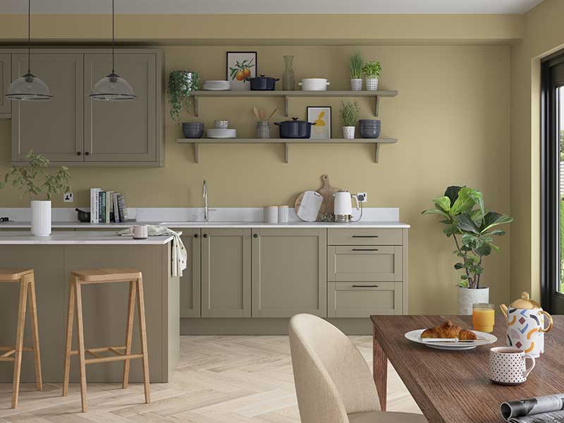 A kitchen painted with dulux wild wonder paint