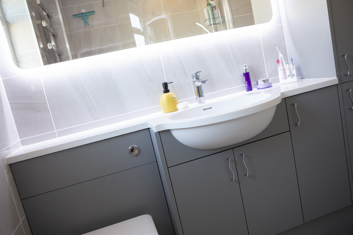 Hib Rectangle Mirror with integrated lights and Vanity Hall Bathroom Furniture