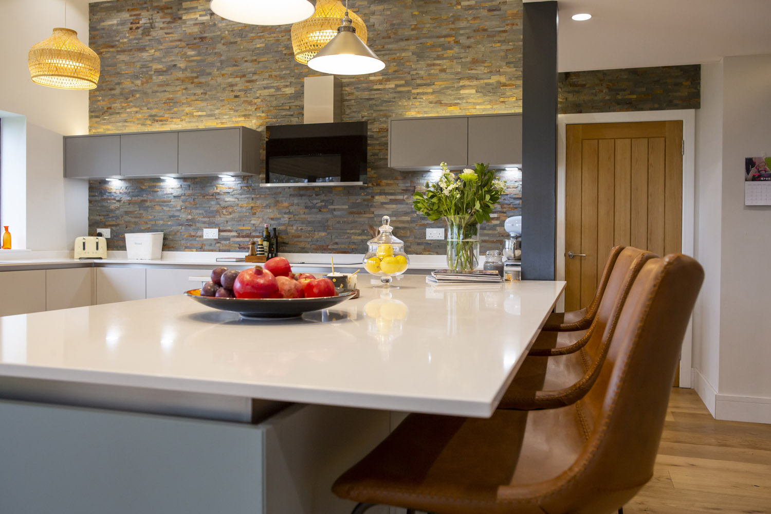 Kitchen island in modern barn conversion Crown Imperial fitted kitchens designed by Gardiner Haskins