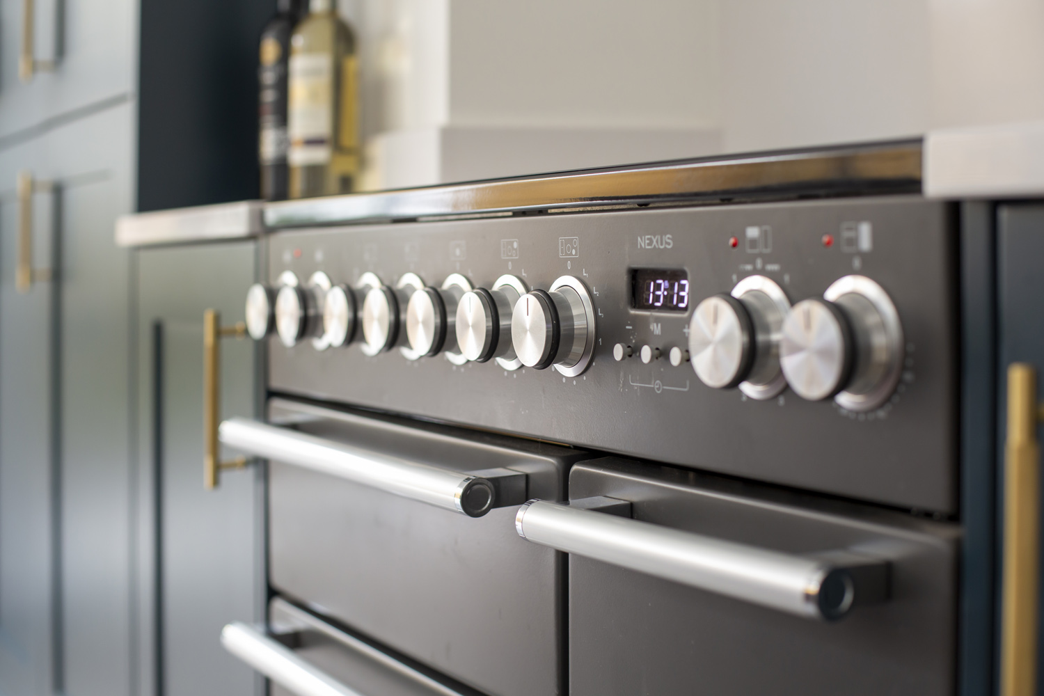 A close up of range cooker buttons