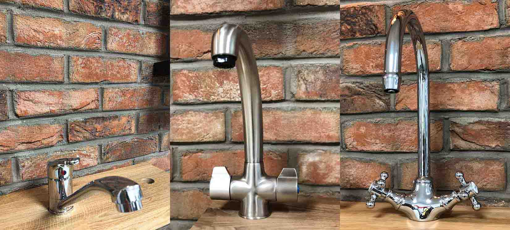 Types of  sink handles - lever, knob and cross head handles