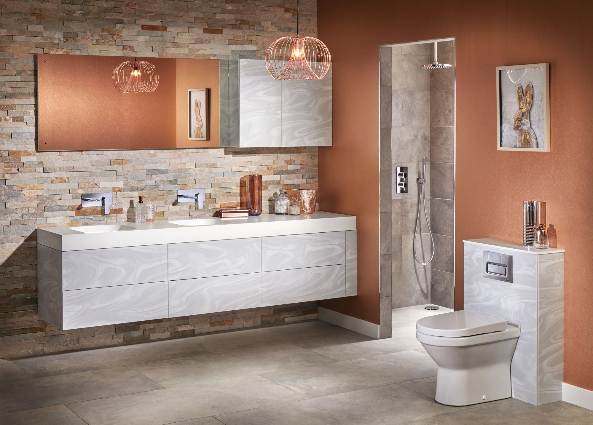 Vanity Hall Modern Bathroom Furniture Corian Clad Grey Onyx at Gardiner Haskins 