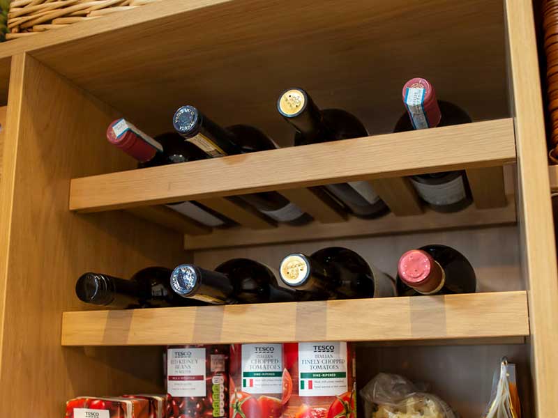 Wine rack within pantry