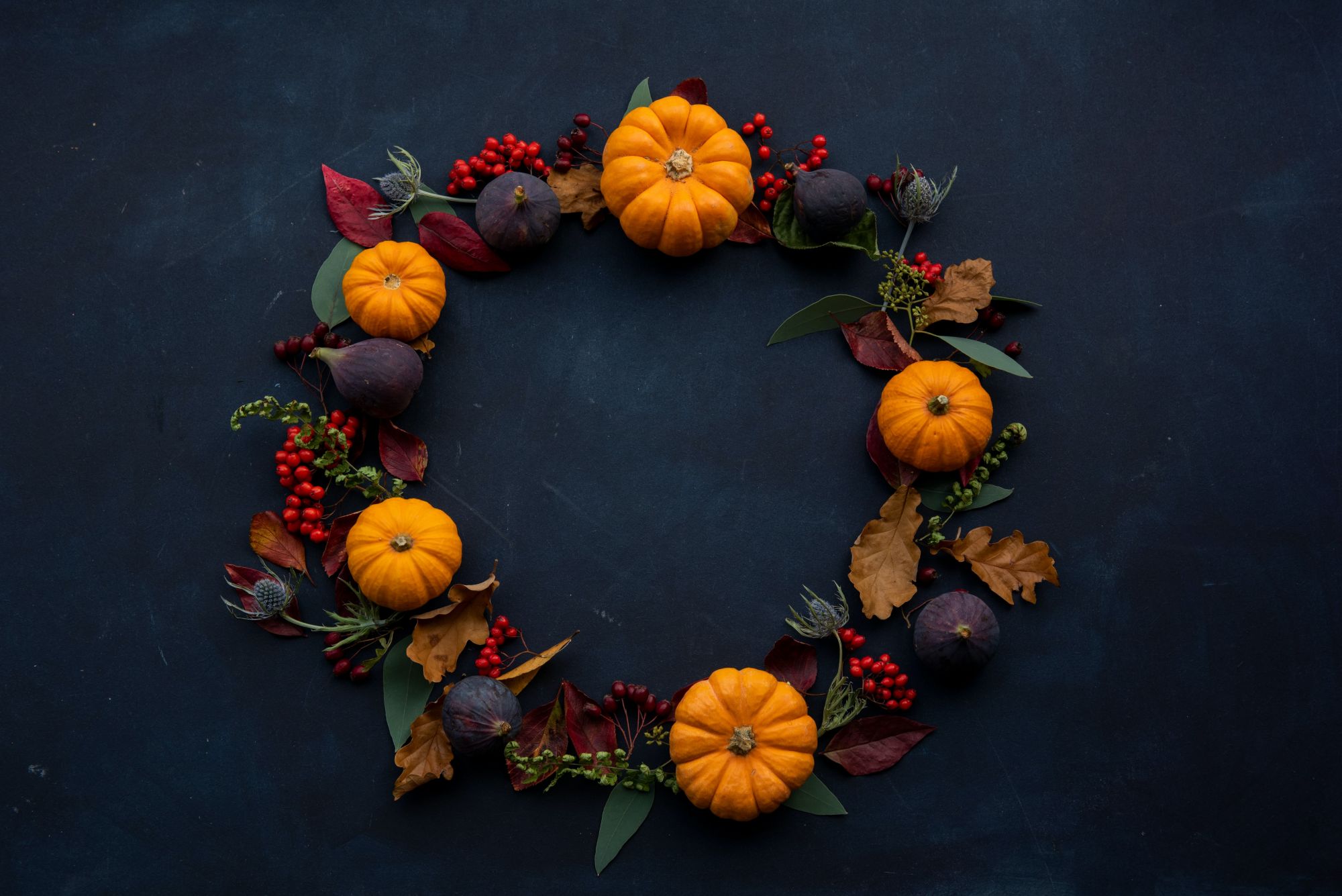 Autumn pumpkin wreath