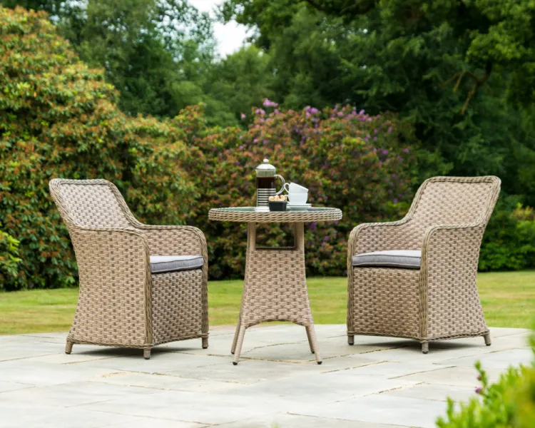 The Bespoke Grand Bistro Round Set is perfect for taking tea in the garden with a partner.