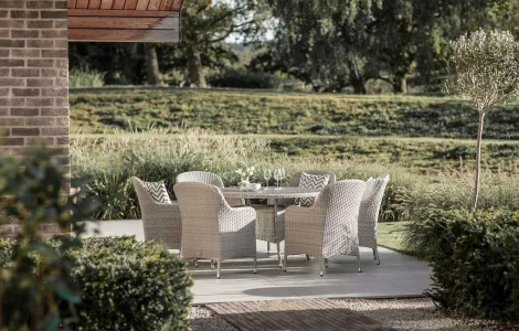 Tetbury 135cm 6 Seater Dining Set with Parasol thumbnail one